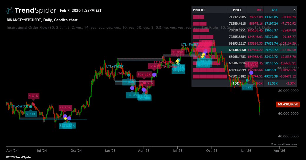 Screenshot of Institutional Order Flow indicator