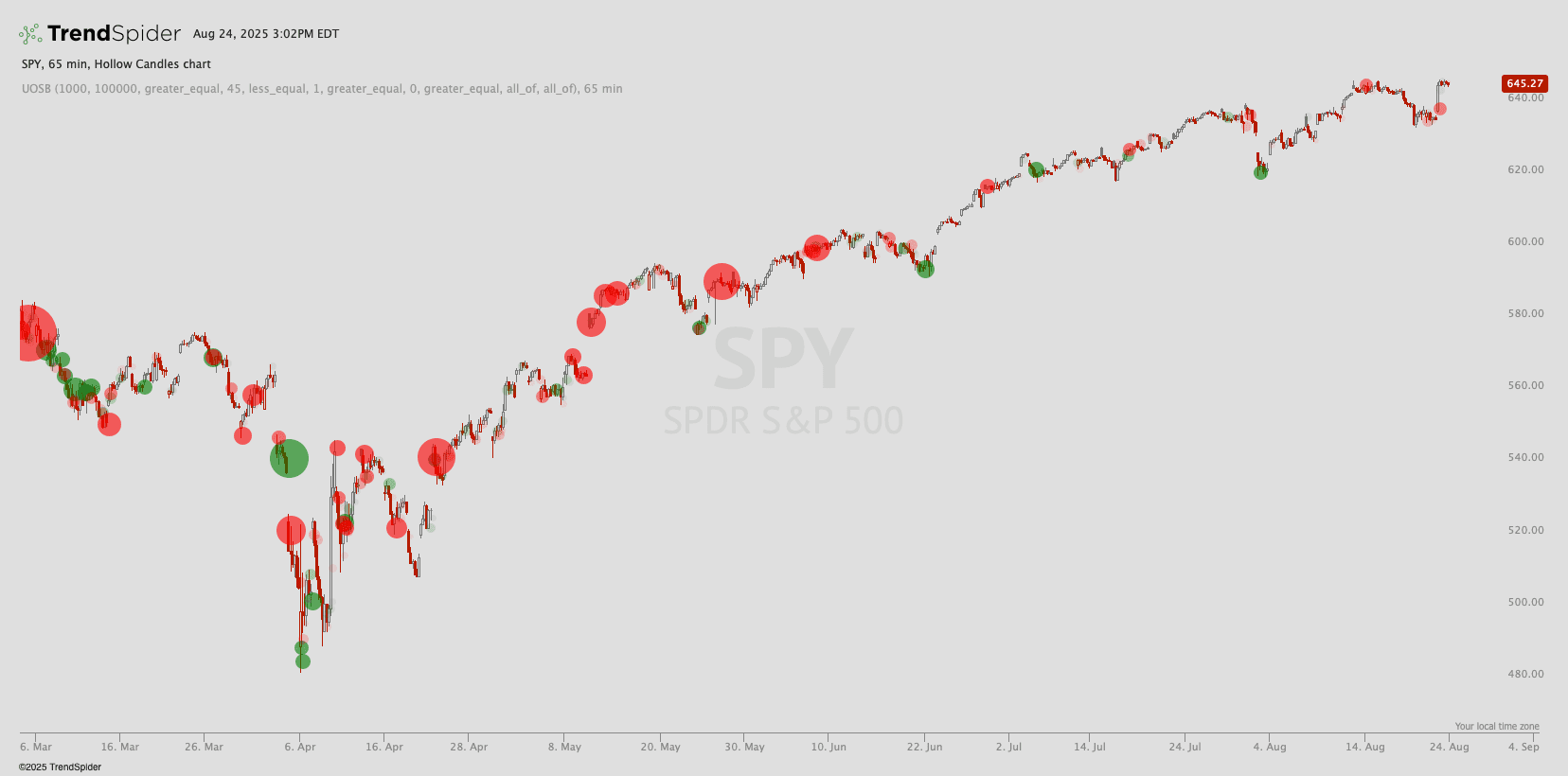 Unusual Option Sentiment Bubbles | TrendSpider Store